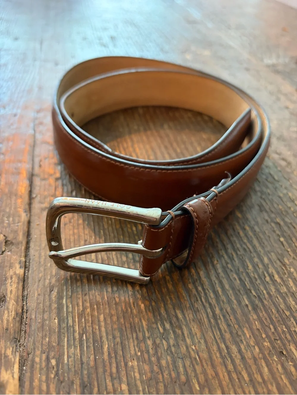 Cole Haan Men's Brown Leather Dress Belt